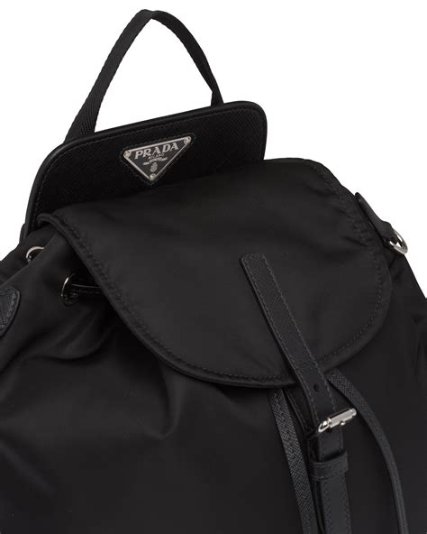 prada buckle nylon and saffiano leather backpack|PRADA Nylon Vela Saffiano Medium Backpack Black.